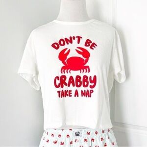 Crabby nwt size large better together White and Red Tee